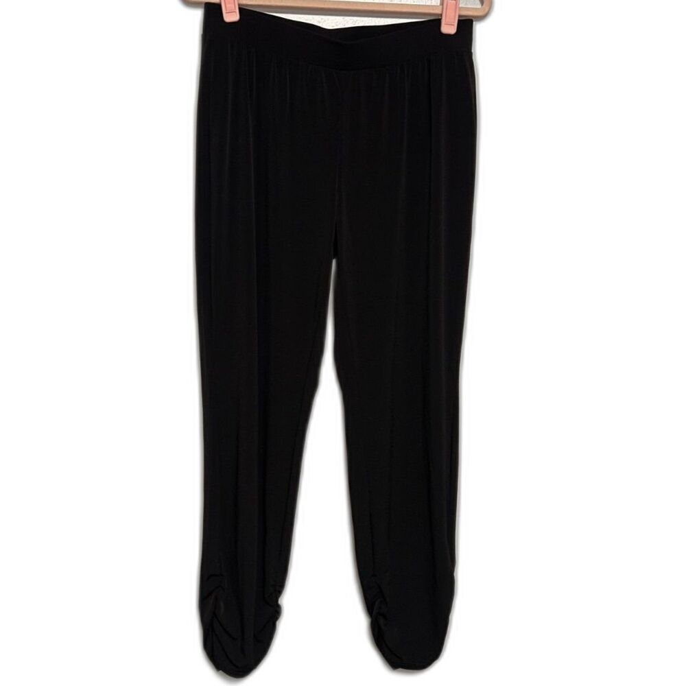 Chico's Black Scrunched Ankle Harem Pants Size 0 US 4 S Pull-On Stretch Tapered